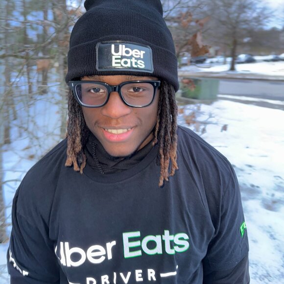 UberEats Reflective Hooded Sweatshirt Hoodie - Delivery Driver (Black) - Picture 14 of 17